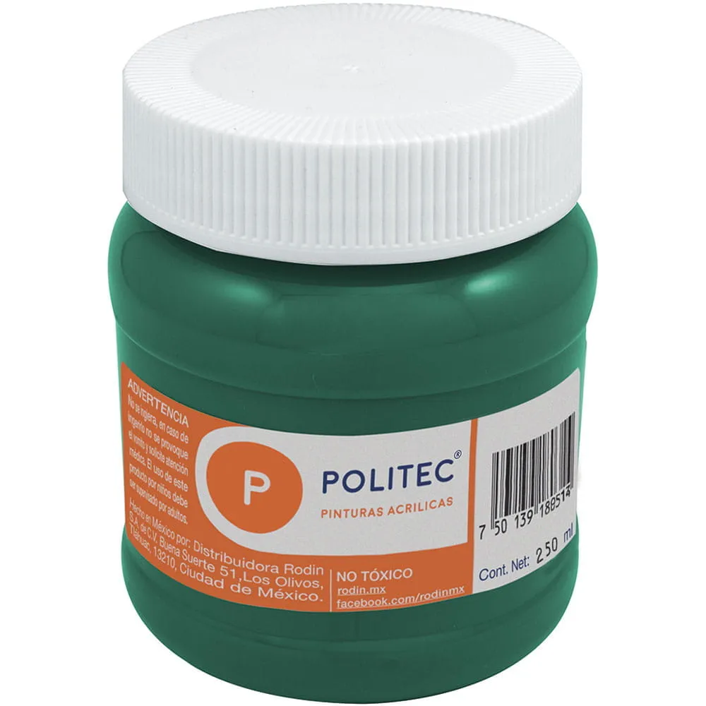 Pintura Acrílica Politec Verde Oscuro 250 ml