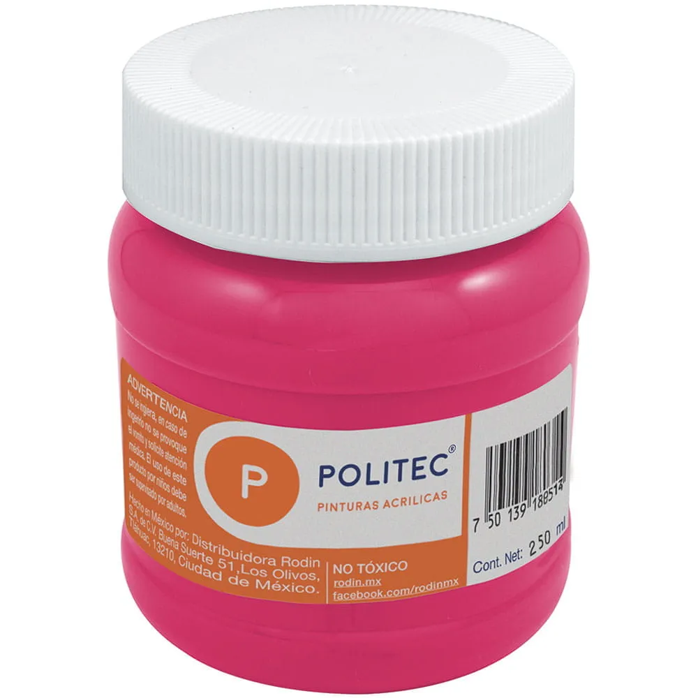 [VKS-00580090] Pintura Acrílica Politec Rojo Carmín Claro 250 ml