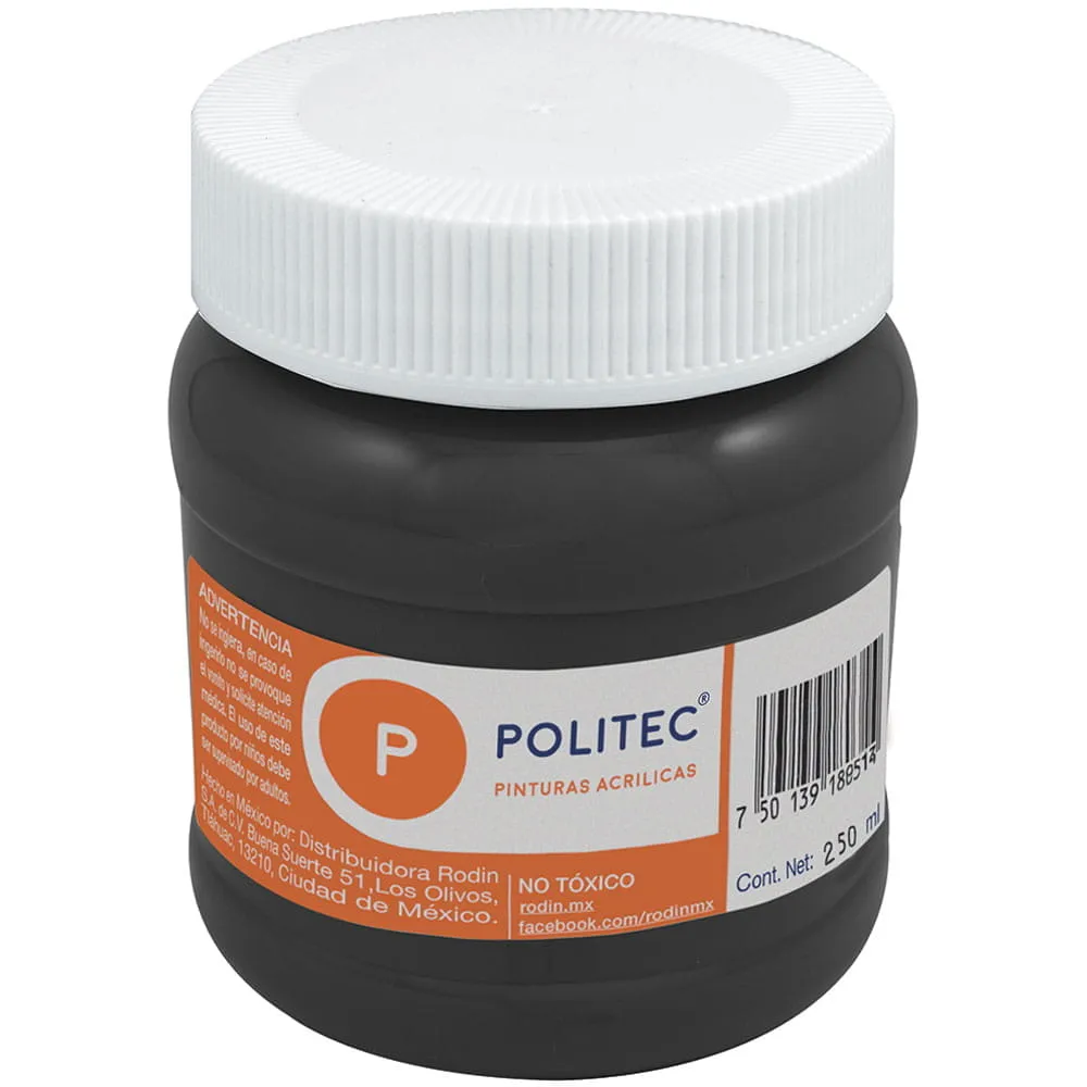 [VKS-00580085] Pintura Acrílica Politec Negro 250 ml