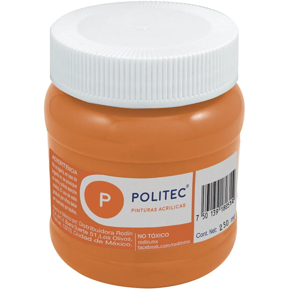 [VKS-00580094] Pintura Acrílica Politec Naranja 250 ml