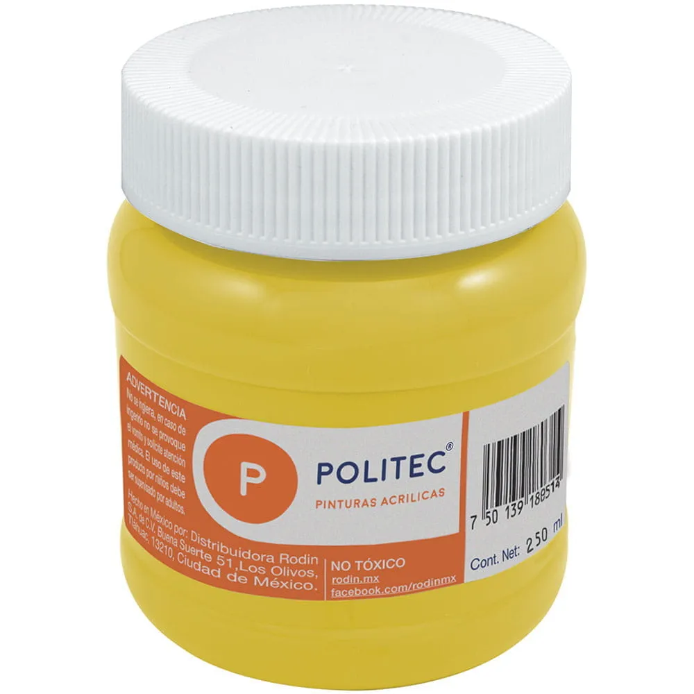 [VKS-00580091] Pintura Acrílica Politec Amarillo Medio 250 ml
